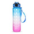 1L sportowa butelka na wodę ze znacznikiem czasu Dzbanek na wodę Szczelny czajnik do picia do biura, szkoły, na kemping (bez BPA) - niebieski/fioletowy