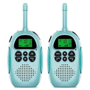 2 sztuki DJ100 Dzieci Walkie Talkie Zabawki Dzieci Domofon Mini ręczny nadajnik-odbiornik 3KM Zasięg Radio UHF ze smyczą