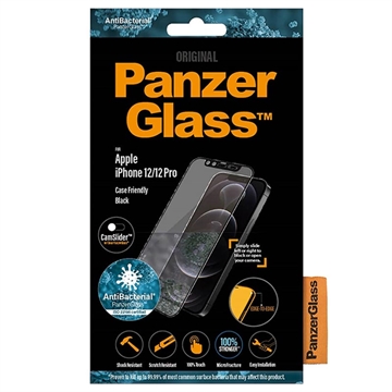 iPhone 12/12 Pro PanzerGlass Case Friendly CamSlider Zabezpieczenie Ekranu - Czarna Krawędź