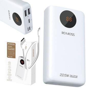 Romoss SW10PF 10000mAh Power Bank 22.5W - USB-C, 2xUSB-A - Biały