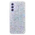 Samsung Galaxy S23 FE Etui z TPU Glitter Flakes - Srebrny