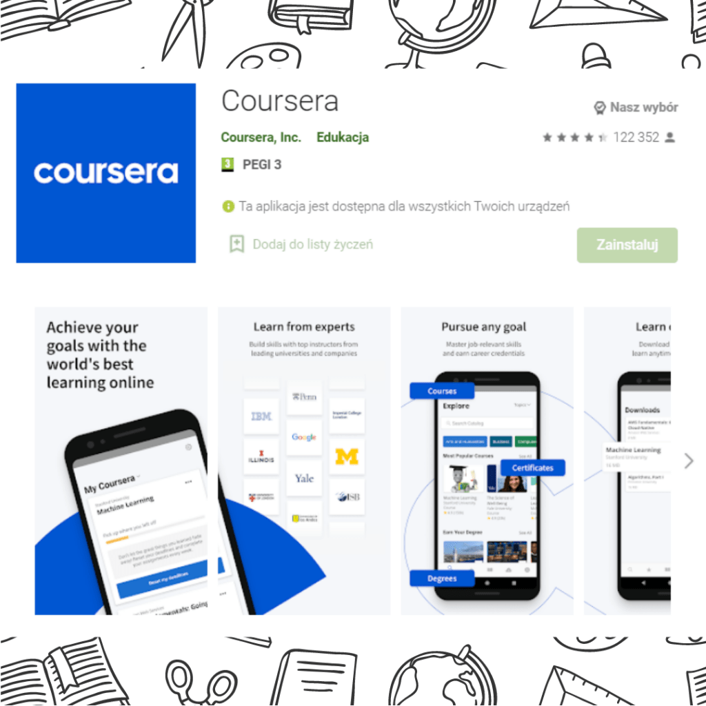 Aplikacja Coursera