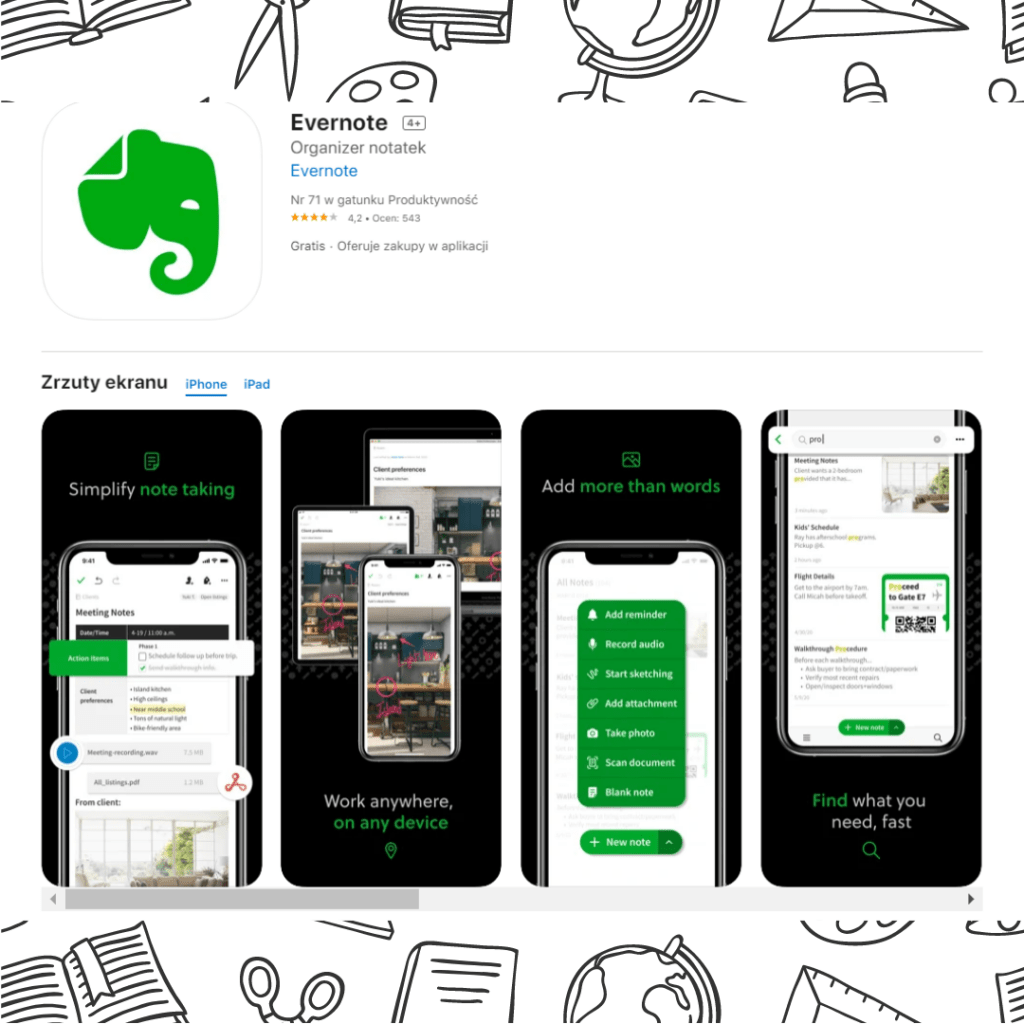 Aplikacja Evernote