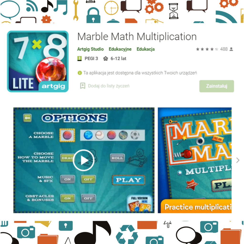 Marble Math Multiplication Aplikacja Marble Math