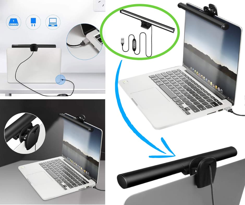 Przypinana na klips do monitora lampa LED z kablem USB Lampa LED na klips