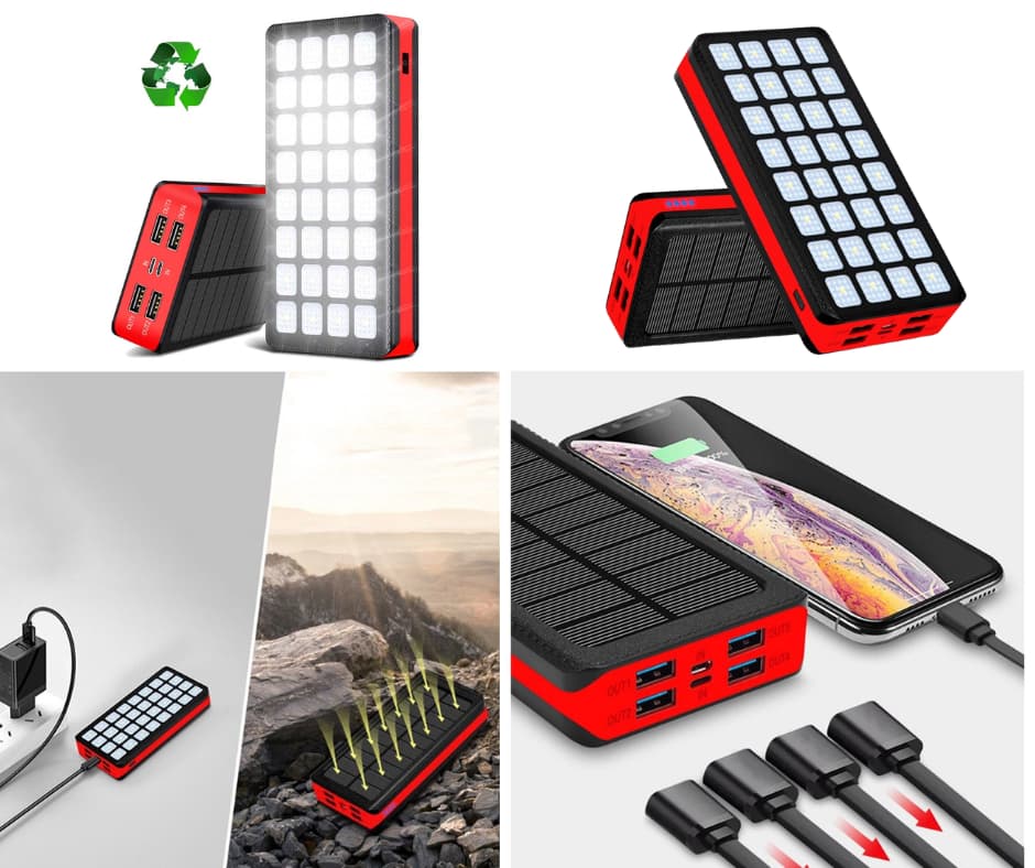Powerbank Psooo PS-900 z ogniwem solarnym Power bank solarny Psooo PS-900