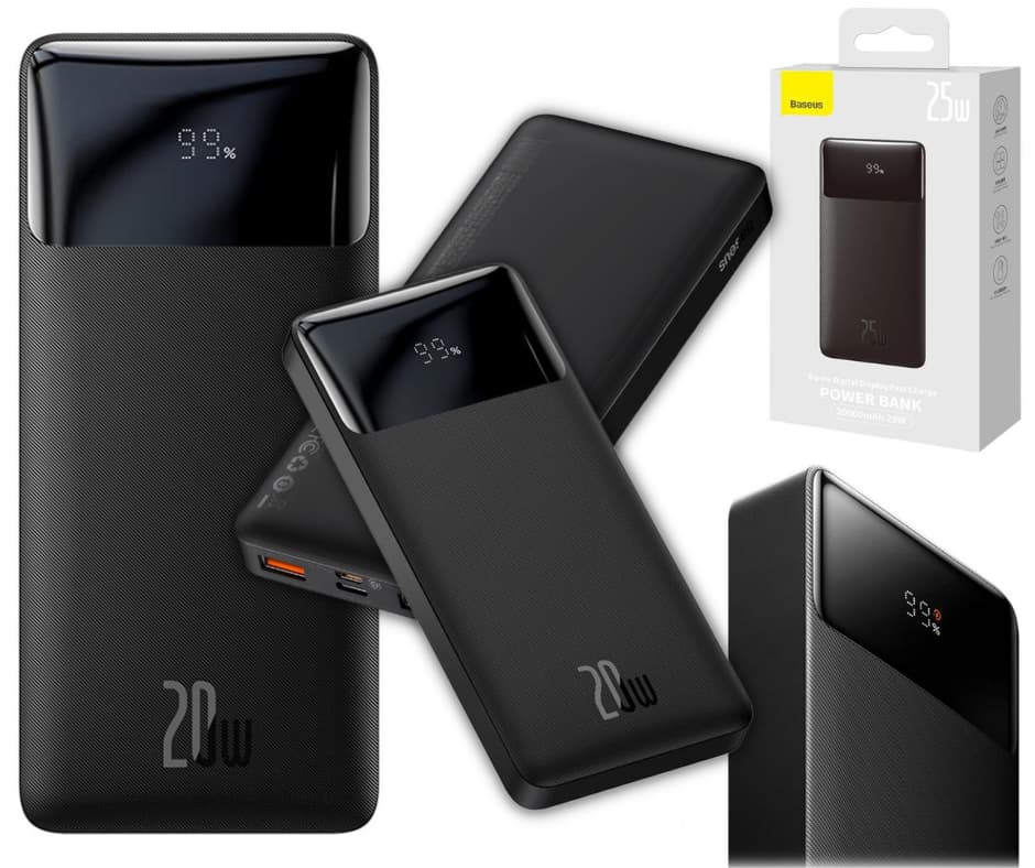 Powerbank Baseus Bipow 20 W z cyfrowym wyświetlaczem Power bank Bipow 20 W