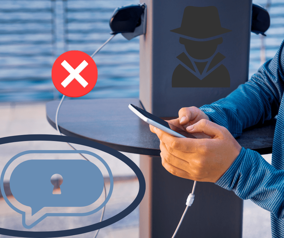 Ładowanie telefonu z użyciem publicznej ładowarki Nie używaj publicznych ładowarek do telefonu