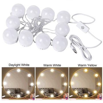 10-diodowy łańcuch świetlny do lusterka / lampka USB do lusterka do makijażu
