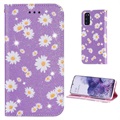 Etui-Portfel Daisy Pattern na Samsunga Galaxy S20 - Fioletowe