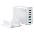 Ładowarka biurkowa GaN 135W / 6-portowa szybka stacja ładująca - 3x USB-C, 3x USB-A