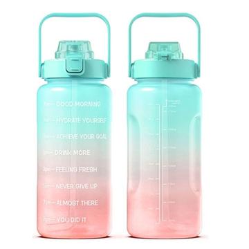 Butelka na wodę 2,2 l bez BPA Sportowa butelka do picia ze słomką i znacznikiem czasu Sportowy motywacyjny dzbanek na wodę 