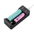 2-gniazdowa inteligentna ładowarka USB do akumulatorów litowo-jonowych - 3.7V/4.2V - czarna