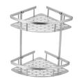 2-poziomowa aluminiowa półka narożna do łazienki - 34.5cm