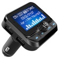 Ładowarka samochodowa i transmiter FM Bluetooth 2-w-1 BC32 - Czarna