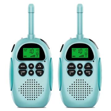 2 sztuki DJ100 Dzieci Walkie Talkie Zabawki Dzieci Domofon Mini ręczny nadajnik-odbiornik 3KM Zasięg Radio UHF ze smyczą