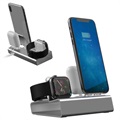 Aluminiowa Stacja do Ładowania 3-w-1 - iPhone, Apple Watch, AirPods - Szary