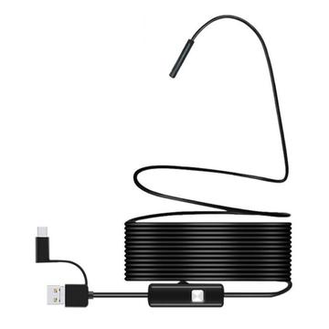 Wodoodporna kamera endoskopowa 3 w 1 7mm do urządzeń mobilnych - USB, MicroUSB, Type-C - 1m