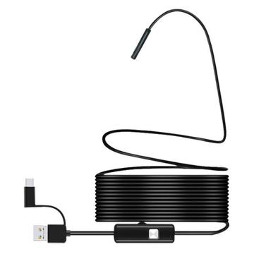Wodoodporna kamera endoskopowa 3 w 1 7 mm do urządzeń mobilnych - USB, MicroUSB, Type-C - 3.5m