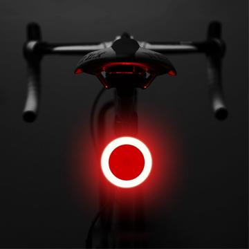 3664 Kreatywne tylne światło rowerowe IPX2 Wodoodporne małe światło rowerowe LED z obsługą ładowania USB do jazdy na rowerze na zewnątrz - okrągłe