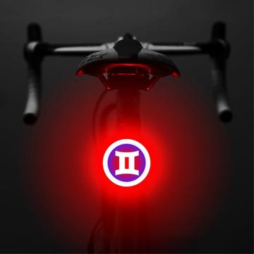 3664 Kreatywne tylne światło rowerowe IPX2 Wodoodporne małe światło rowerowe LED z obsługą ładowania USB do jazdy na rowerze na świeżym powietrzu - Gemini