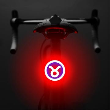 3664 Kreatywne tylne światło rowerowe IPX2 Wodoodporne małe światło rowerowe LED z obsługą ładowania USB do jazdy na rowerze na świeżym powietrzu - Taurus