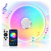 Inteligentna lampa sufitowa LED 36W z pilotem i głośnikiem Bluetooth - okrągły kształt