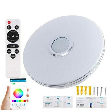 Inteligentna lampa sufitowa LED 36W z pilotem i głośnikiem Bluetooth - okrągły kształt