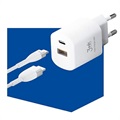 Szybka Ładowarka 3MK HyperCharger 20W - USB-C, USB-A - Biała