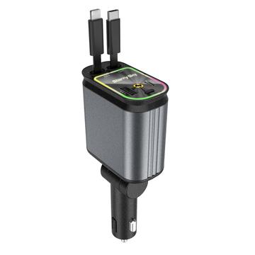 Ładowarka samochodowa 4 w 1 i projektor gwiezdnego nieba z kablami USB-C i Lightning