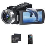 Kamera cyfrowa 4K Ultra HD z zdalnym sterowaniem - 80MP, 18X Digital Zoom - czarna