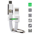 4smarts  KeyRing Mini Kabel USB 3-w-1 w Breloku - Type-C, Lightning, MicroUSB - Biały