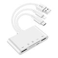 Hub USB OTG 5 w 1 / czytnik kart z portami Lightning, USB-C, USB-A