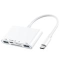 Koncentrator / czytnik kart 5 w 1 USB-C do iPhone'a, MacBooka i urządzeń USB-C - biały