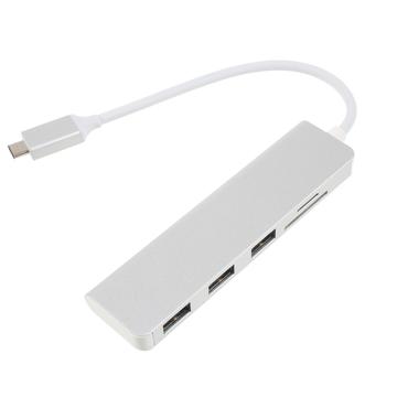 Koncentrator 5 w 1 USB-C na 3x USB-A i czytnik kart TF/SD