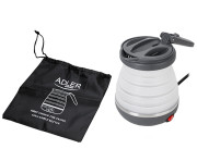 Adler AD 1370UK Czajnik plastikowy 0.6L - silikonowa wtyczka podróżna UK
