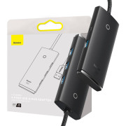 Hub 4w1 Baseus Lite Series USB do 4x USB 3.0 WKQX030201 - 2m - czarny