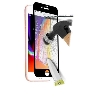 Pełne Zabezpieczenie Ekranu ze Szkła Hartowanego iPhone 7 / iPhone 8 - Czerń