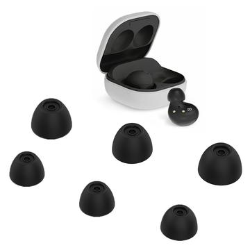 6 części zamiennych końcówek do słuchawek Miękkie silikonowe nakładki na słuchawki do Samsung Galaxy Buds2 - czarne