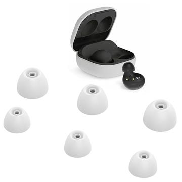 6 części zamiennych końcówek do słuchawek Miękkie silikonowe nakładki na słuchawki do Samsung Galaxy Buds2 - białe