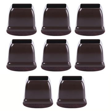 8 Szt. Kwadratowe pokrowce na nogi krzeseł z filcem - M - Kawa