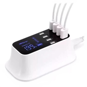 8-Portowa Ładowarka USB na Biurko z Monitorem LED - Biel