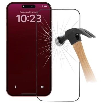 iPhone 15 Pro Max Hartowane Szkło Ochronne 9D Full Cover - Czarna Krawędź