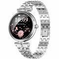 Damski smartwatch AK73 z paskiem ze stali nierdzewnej wysadzanym kryształkami - srebrny