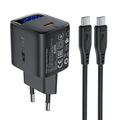 Ładowarka Acefast A113 20W GaN z kablem USB-C - czarna