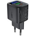 Dwuportowa szybka ładowarka Acefast A116 GaN 35W ze wskaźnikiem zasilania LED - czarna