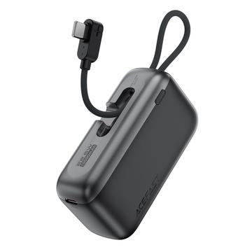 Acefast M27-10000 Mini Power Bank 10000mAh z kablem USB-C - 22.5W - Czarny