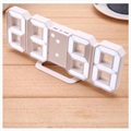 Regulowany Cyfrowy Zegar Elektryczny 3D LED - Biały