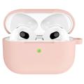 AirPods 3 Silikonowe Etui z Brelokiem A060 - Jasnoróżowe