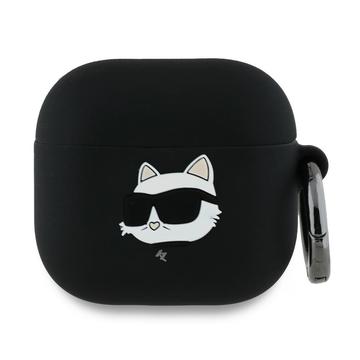 AirPods 4 Karl Lagerfeld Choupette Head 3D Etui silikonowe - Czarny